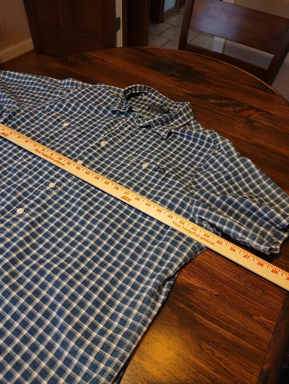 Polo By Ralph Lauren Short Sleeve Blue Check Button Front Shirt XXL / TTG